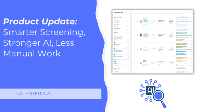 Talenteria AI Update: Candidate Screening, New AI models